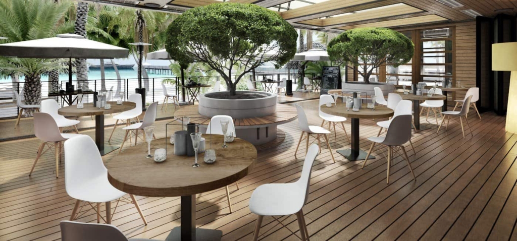 Eamon chair and core collection dining tops