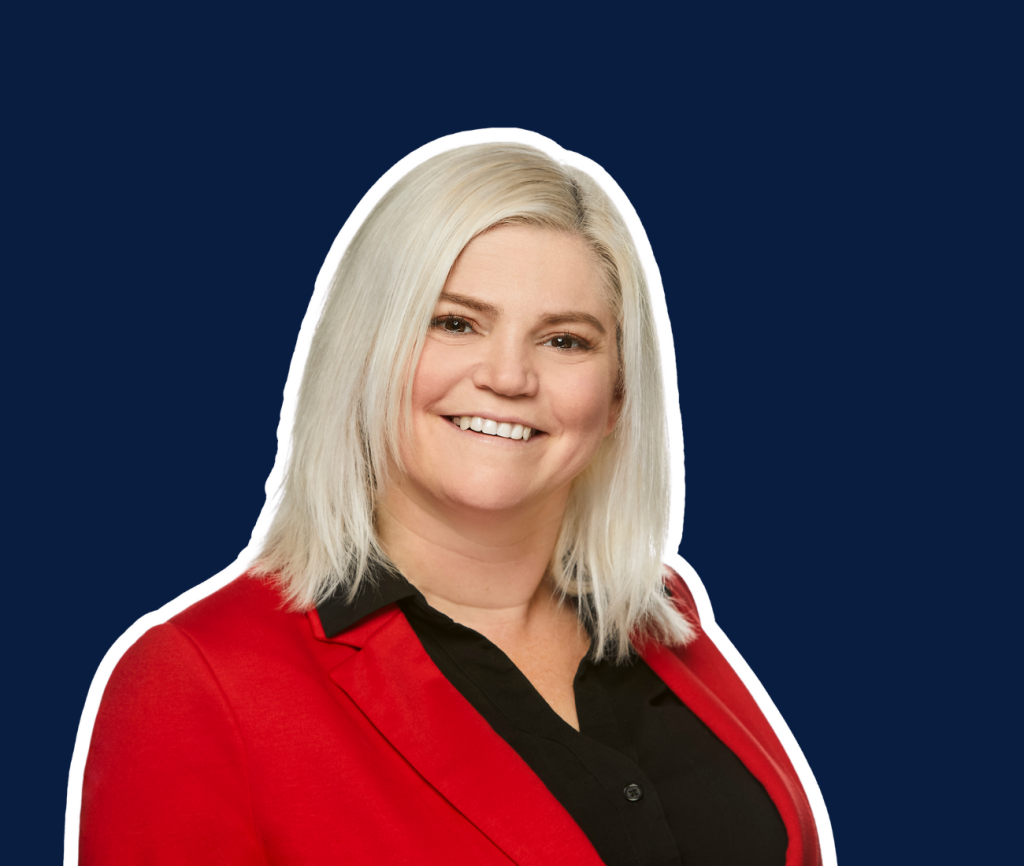 Headshot of Monique Jenkins over a dark blue background